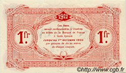 1 Franc FRANCE regionalism and miscellaneous Chartres 1917 JP.045.07 AU+