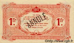 1 Franc Annulé FRANCE regionalism and various Chartres 1917 JP.045.08 VF - XF