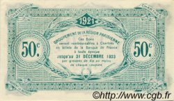 50 Centimes FRANCE regionalismo e varie Chartres 1921 JP.045.11 AU a FDC