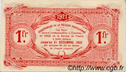 1 Franc FRANCE regionalism and various Chartres 1921 JP.045.13 VF - XF