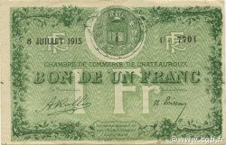 1 Franc FRANCE Regionalismus und verschiedenen Chateauroux 1915 JP.046.06 SS to VZ