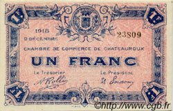 1 Franc FRANCE Regionalismus und verschiedenen Chateauroux 1918 JP.046.19 fST to ST