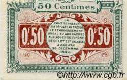 50 Centimes FRANCE regionalismo y varios Chateauroux 1919 JP.046.20 SC a FDC