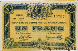 1 Franc FRANCE regionalism and various Chateauroux 1920 JP.046.23 AU+
