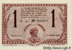 1 Franc FRANCE regionalismo y varios Chateauroux 1922 JP.046.30 SC a FDC