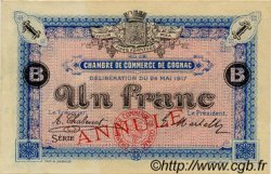 1 Franc Annulé FRANCE regionalismo y varios Cognac 1917 JP.049.08 MBC a EBC