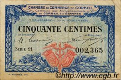 50 Centimes  FRANCE régionalisme et divers Corbeil 1920 JP.050.01 TB