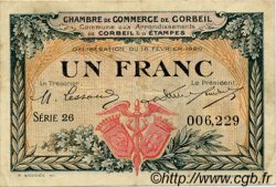 1 Franc FRANCE régionalisme et divers Corbeil 1920 JP.050.03 TB