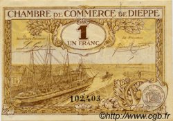 1 Franc FRANCE regionalism and various Dieppe 1920 JP.052.16 AU+