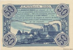 50 Centimes FRANCE regionalismo e varie Dieppe 1920 JP.052.22 AU a FDC