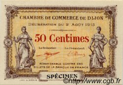 50 Centimes Spécimen FRANCE Regionalismus und verschiedenen Dijon 1915 JP.053.02 fST to ST