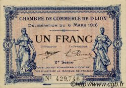 1 Franc FRANCE regionalism and miscellaneous Dijon 1916 JP.053.09 VF - XF