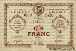 1 Franc FRANCE régionalisme et divers Elbeuf 1920 JP.055.17 TB