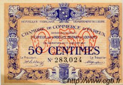 50 Centimes FRANCE regionalismo y varios Évreux 1917 JP.057.10 SC a FDC