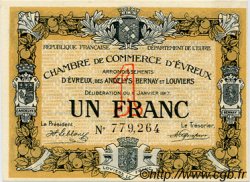 1 Franc FRANCE regionalism and miscellaneous Évreux 1917 JP.057.11 AU+