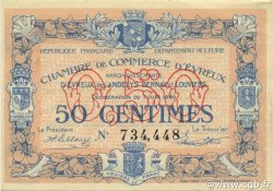 50 Centimes FRANCE regionalismo e varie Évreux 1920 JP.057.16 BB to SPL