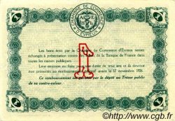 1 Franc FRANCE régionalisme et divers Évreux 1921 JP.057.23 TTB à SUP