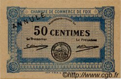 50 Centimes Annulé FRANCE Regionalismus und verschiedenen Foix 1915 JP.059.02 fST to ST