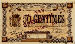 50 Centimes Spécimen FRANCE régionalisme et divers Granville 1915 JP.060.03 TTB à SUP