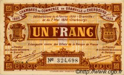 1 Franc FRANCE regionalismo e varie Granville et Cherbourg 1920 JP.061.03 BB to SPL