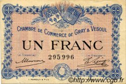 1 Franc FRANCE regionalism and various Gray et Vesoul 1915 JP.062.03 VF - XF