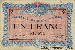 1 Franc FRANCE régionalisme et divers Gray et Vesoul 1915 JP.062.09 TB