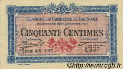 50 Centimes FRANCE regionalismo e varie Grenoble 1916 JP.063.05 BB to SPL