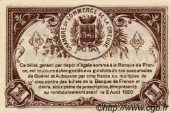 1 Franc FRANCE regionalismo y varios Guéret 1915 JP.064.03 SC a FDC