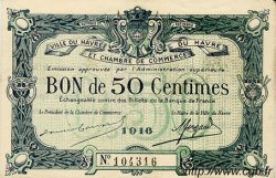 50 Centimes FRANCE regionalismo e varie Le Havre 1916 JP.068.14 AU a FDC