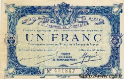 1 Franc FRANCE Regionalismus und verschiedenen Le Havre 1917 JP.068.18 SS to VZ