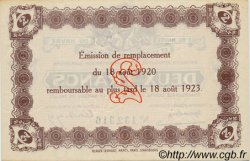2 Francs FRANCE regionalism and miscellaneous Le Havre 1920 JP.068.30 AU+