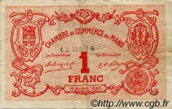 1 Franc FRANCE regionalism and miscellaneous Le Mans 1920 JP.069.18 F