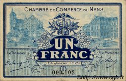 1 Franc FRANCE régionalisme et divers Le Mans 1922 JP.069.25 TB