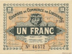 1 Franc FRANCE Regionalismus und verschiedenen Libourne 1915 JP.072.16 fST to ST