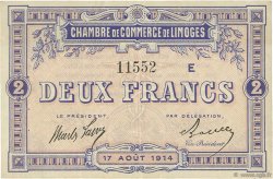 2 Francs FRANCE regionalismo e varie Limoges 1914 JP.073.12 BB to SPL