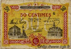 50 Centimes FRANCE régionalisme et divers Limoges 1918 JP.073.23 TB