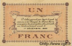 1 Franc FRANCE regionalismo e varie Lons-Le-Saunier 1920 JP.074.05 AU a FDC