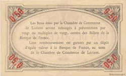 50 Centimes FRANCE regionalismo e varie Lorient 1915 JP.075.04 AU a FDC