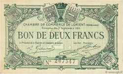 2 Francs FRANCE Regionalismus und verschiedenen Lorient 1915 JP.075.16 SS to VZ