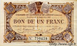 1 Franc FRANCE regionalism and miscellaneous Lorient 1915 JP.075.18 VF - XF