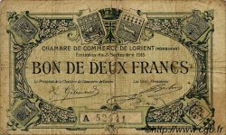 2 Francs FRANCE Regionalismus und verschiedenen Lorient 1915 JP.075.22 S