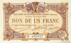1 Franc FRANCE Regionalismus und verschiedenen Lorient 1920 JP.075.33 fST to ST