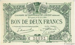 2 Francs FRANCE Regionalismus und verschiedenen Lorient 1920 JP.075.37 fST to ST