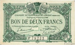 2 Francs FRANCE regionalismo e varie Lorient 1921 JP.075.40 BB to SPL
