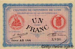 1 Franc FRANCE regionalismo y varios Lure 1915 JP.076.07 SC a FDC