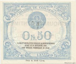 50 Centimes FRANCE regionalismo y varios Lyon 1917 JP.077.14 SC a FDC