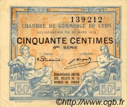 50 Centimes FRANCE regionalism and miscellaneous Lyon 1918 JP.077.16 VF - XF
