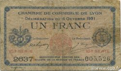 1 Franc FRANCE regionalism and various Lyon 1921 JP.077.25 F