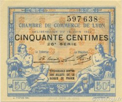 50 Centimes FRANCE regionalism and various Lyon 1922 JP.077.26 AU+