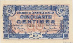 50 Centimes FRANCE regionalismo e varie Melun 1915 JP.080.01 AU a FDC